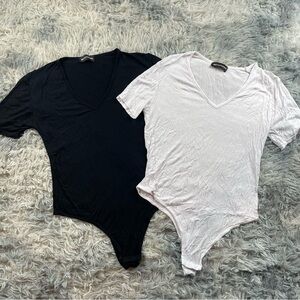 Pretty Little Thing Women’s Size 6 (Medium) Short-Sleeved Thong Bodysuits